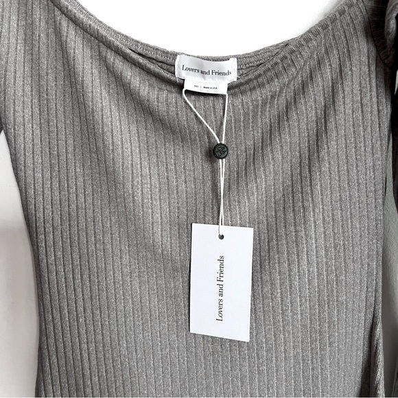NWT! REVOLVE Lovers + Friends Charlotte Mini Bodycon Long Sleeve Gray Dr… - Picture 6 of 7